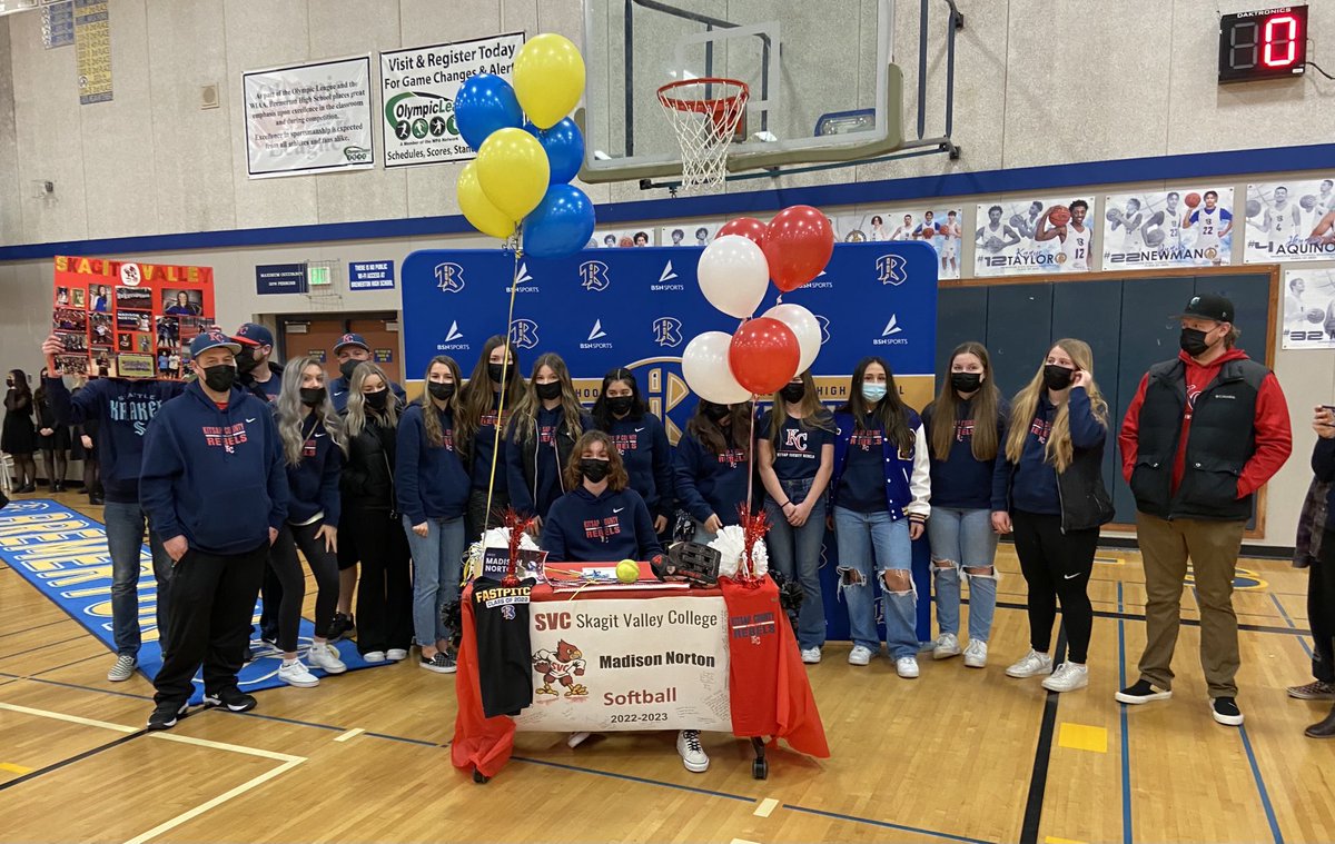 BHSKnightFans's tweet photo. National Signing Day at BHS.  This evening our Senior Knight Madison Norton signed to play Softball as a Cardinal at Skagit Valley College. Congrats to Madison, her coaches and her family and friends that joined in the celebration.  GO KNIGHTS!!! https://t.co/hripuFFjUq