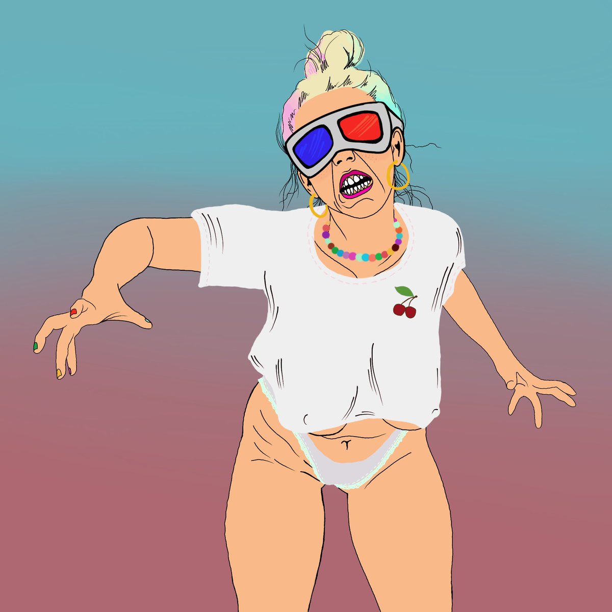 tegan_georgette's tweet photo. I am excited to enter in the @worldofwomennft art prize!!! This is a MADD MUM inspired by World of Women NFT #9146 #WoWartContest #nftwomen #nftart https://t.co/K5uiOzX86S