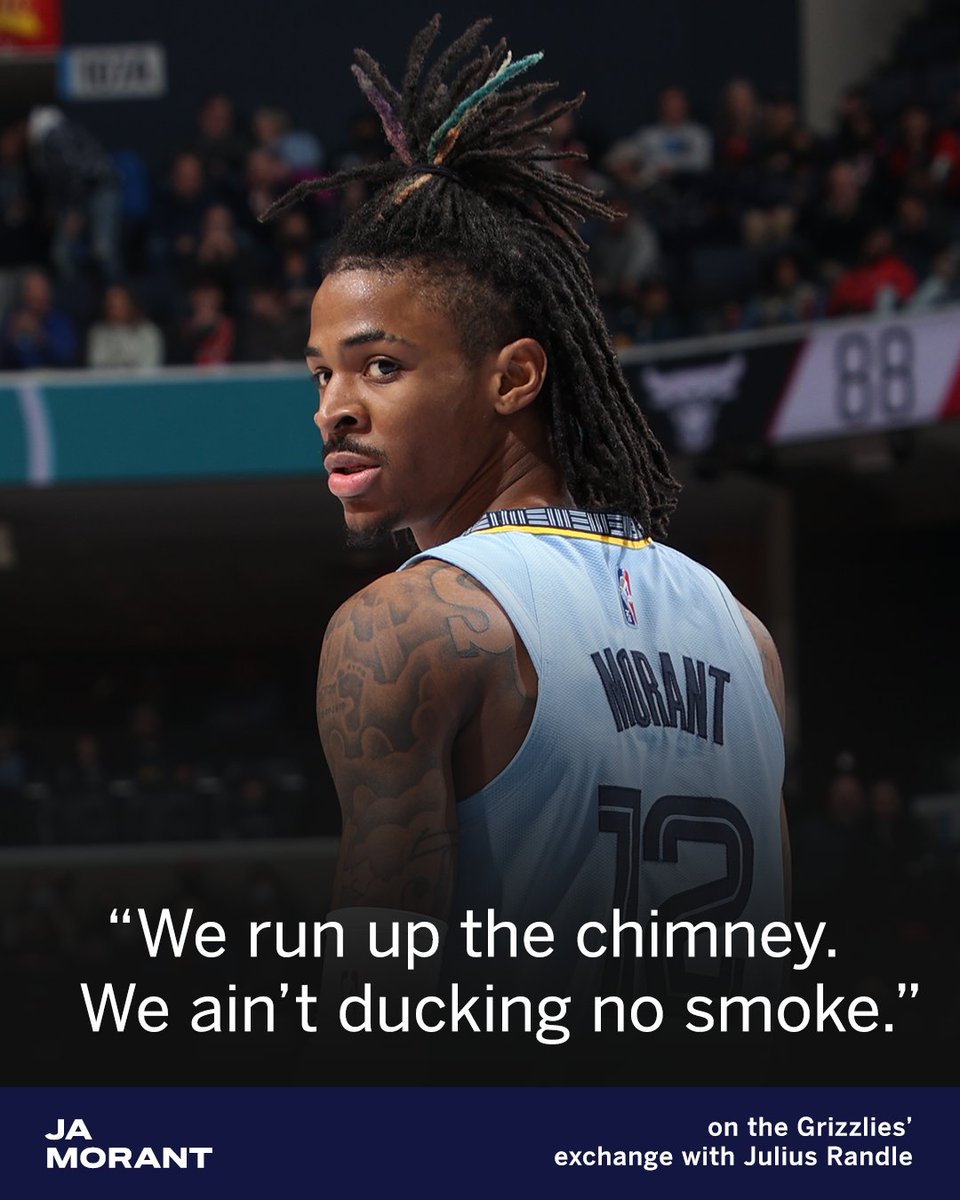 SportsCenter's tweet image. Ja Morant when asked about Memphis' scuffle with Julius Randle 💨