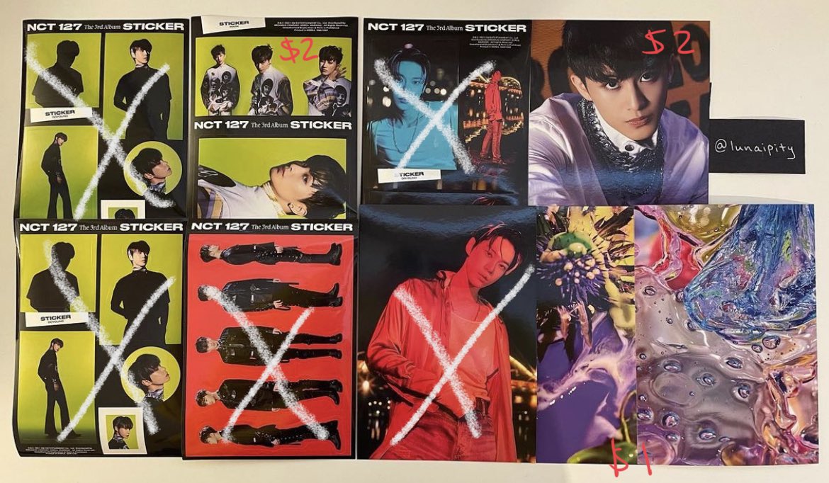 lunaipity's tweet photo. WTS misc. nct inclusions

Prices in photo/below (usd) + shipping

- NCIT Jungwoo: $7
- NCIT ID Taeyong: $3 
OR set (jw pc + ty id) for $8

Misc. sticker postcards/stickers
- $2 each ($1 for the sticky postcards)

❗️shipping ww from Canada
❗️etransfer or pp f&amp;f

🏷 pc photocard https://t.co/bks9NNz4QI