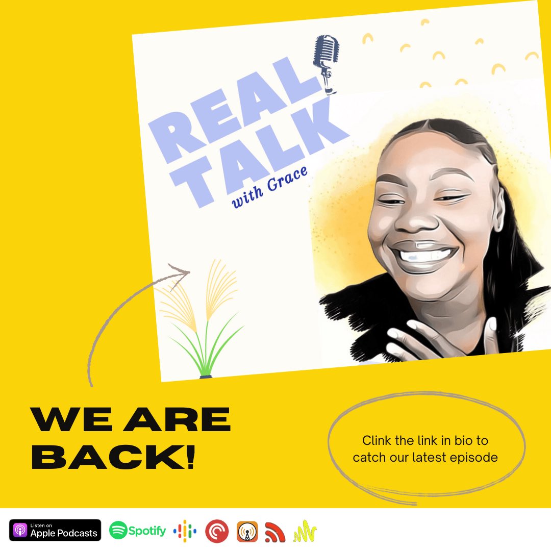 We are back and better!
#RealTalkWithGrace 
.
.
.
.
.
.
.
.
.
.
#podcastersof9ja #naijapodhub #naijapodcaster #nigerianpodcast #podcastsinafrica #podcast #podcasting #podcastshow #radio #broadcasting #audiojournalism #africanpodcast #blackgirlpodcast