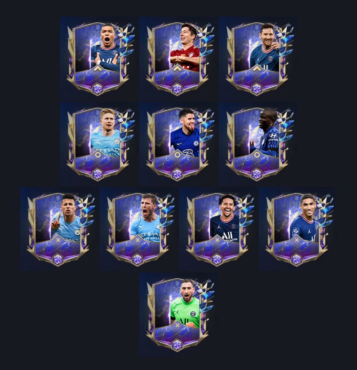 #FIFAMobile TOTY XI visualizer