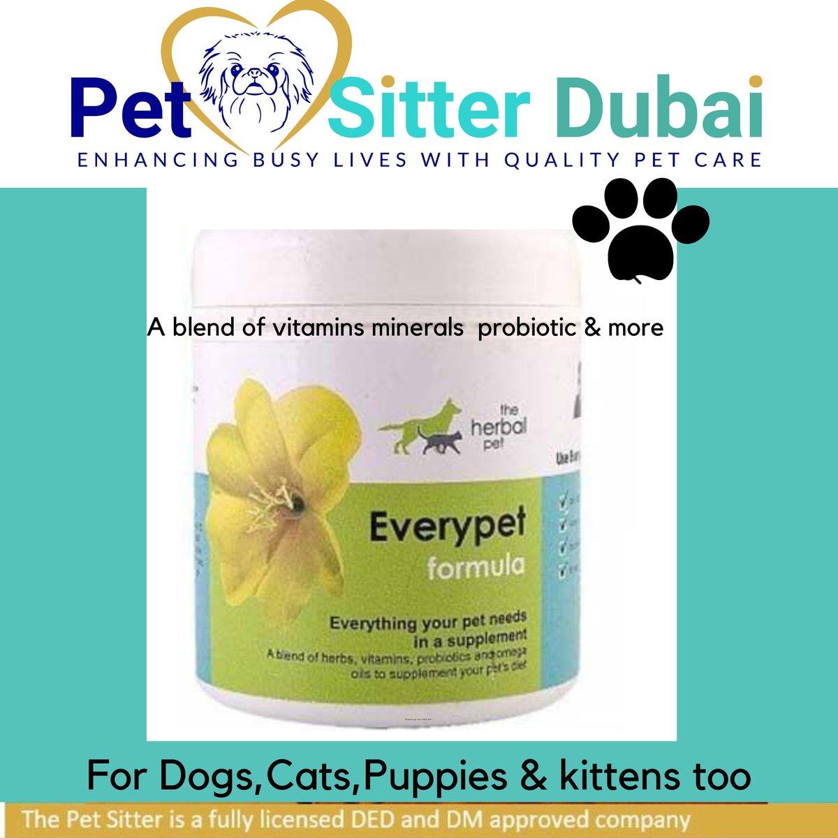 Safe non toxic chemical free natural supplements for dogs cats kittens puppies &amp; horses in Dubai Shop thepetsitterdubai.com