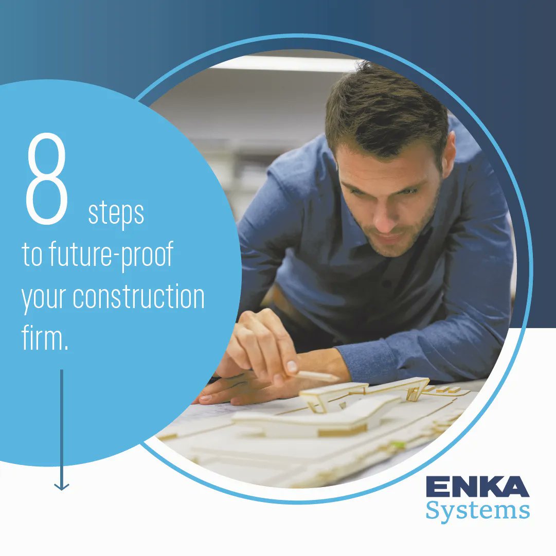 EnkaSystems's tweet photo. 8 steps to future-proof your construction firm.
1. Modernise your technology infrastructure.
2. Get your data into the cloud
3. Protect and share corporate knowledge
4. Ensure safety and security
5. Enable flexible working
6. Tackle resistance to change
7. Invest in your team https://t.co/C13zgQrFDP