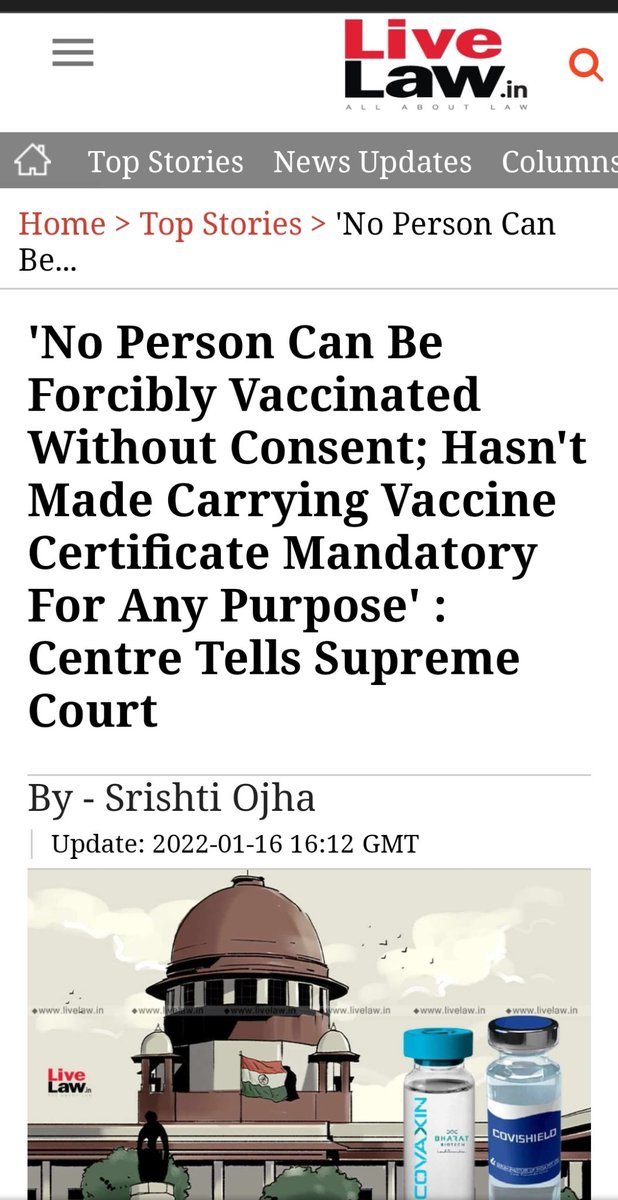 offi_madhusudan's tweet photo. @ashokgehlot51 @RajGovOfficial
 राजस्थान की जनता के साथ #vaccination की जबरदस्ती बंद करे ! क्या राजस्थान में सुप्रीम कोर्ट के आदेश लागू नहीं होते ? @awakenindiamvmt
@MoHFW_INDIA https://t.co/5ZEQkFObVs