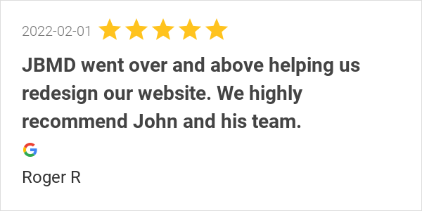 CreationsJbmd's tweet photo. New 5.0-star Review: "JBMD went over and above helping us redesign our website. The attention to detail and... https://t.co/sb1KiLiUx7