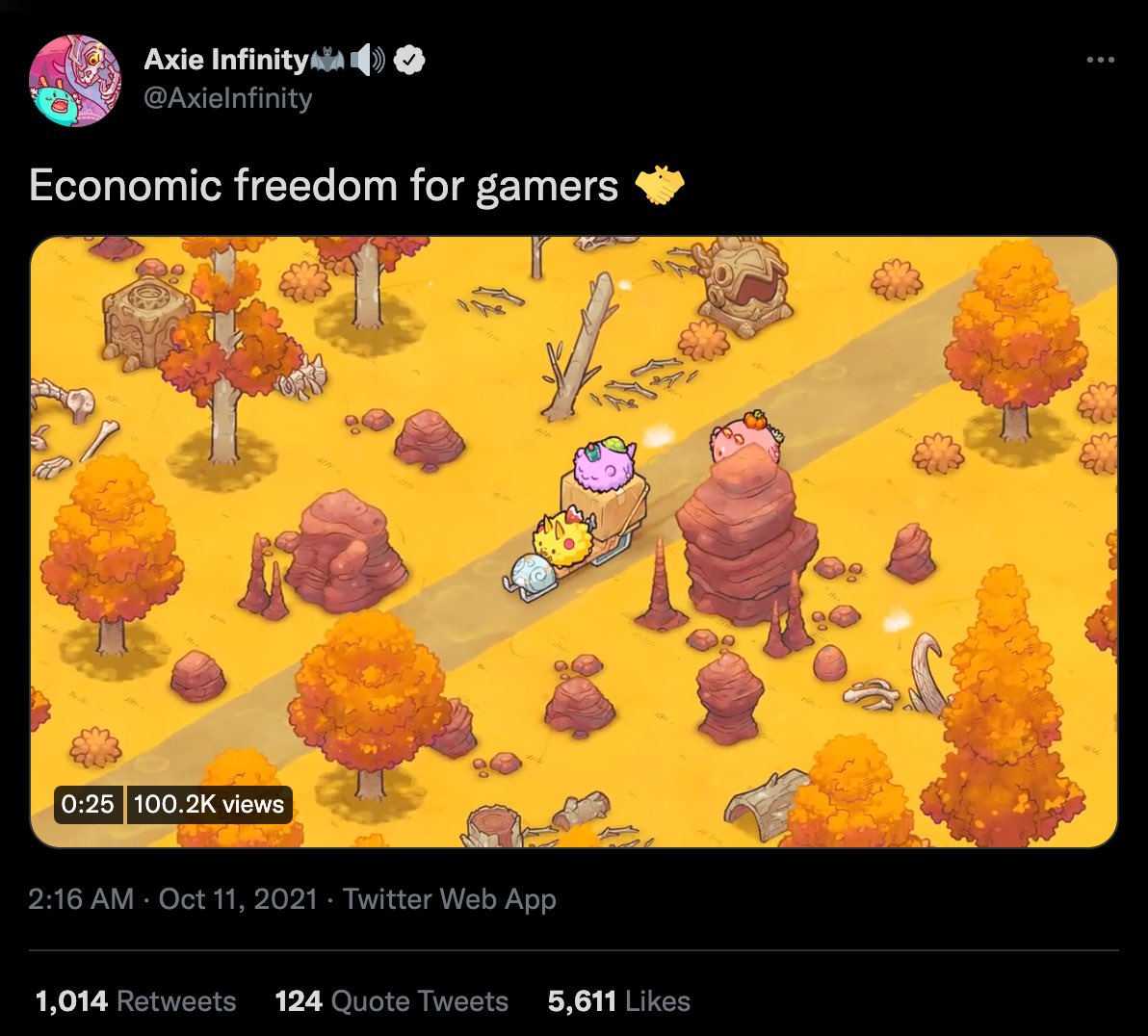 KTXULTRA's tweet photo. Anyone else notice how @AxieInfinity changed their marketing from “Economic freedom for gamers” to just “Freedom for gamers”? 😂😂 https://t.co/IU7zjuJ4nb