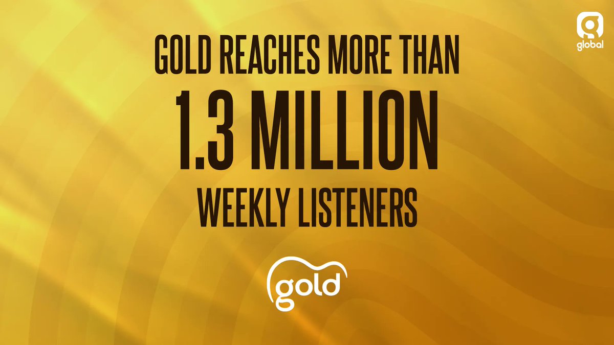 global's tweet photo. There’s a golden start to our #RAJAR results today, with more than 1.3 million listeners enjoying the Greatest Hits of all Time from the 50s through to the 80s on @GoldRadioUk 🎵 💫 https://t.co/rAGtRUinxj