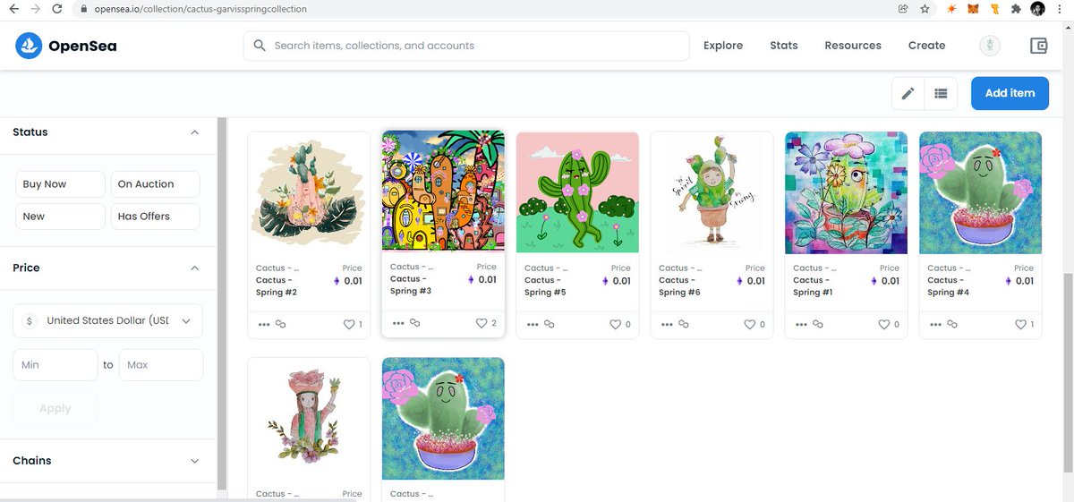 GarviGallery's tweet image. The first project is drop now on @opensea with Polygon blokchain.
Collect our amazing cactus in spring season, and be part of "GarviGarden" 🌵🌵🌵

opensea.io/collection/cac…

#GarviFamily
#NFT
#NFTs 
#NFTCommmunity 
#NFTCollection 
#nftcollector