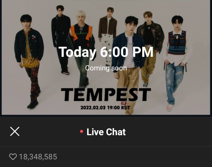 TPSTChartsData's tweet image. 020322📊–Tempest Reach 18M Hearts On Vlive now! Even the vlive doesn't start yet! 
#TEMPEST #TPST #템페스트