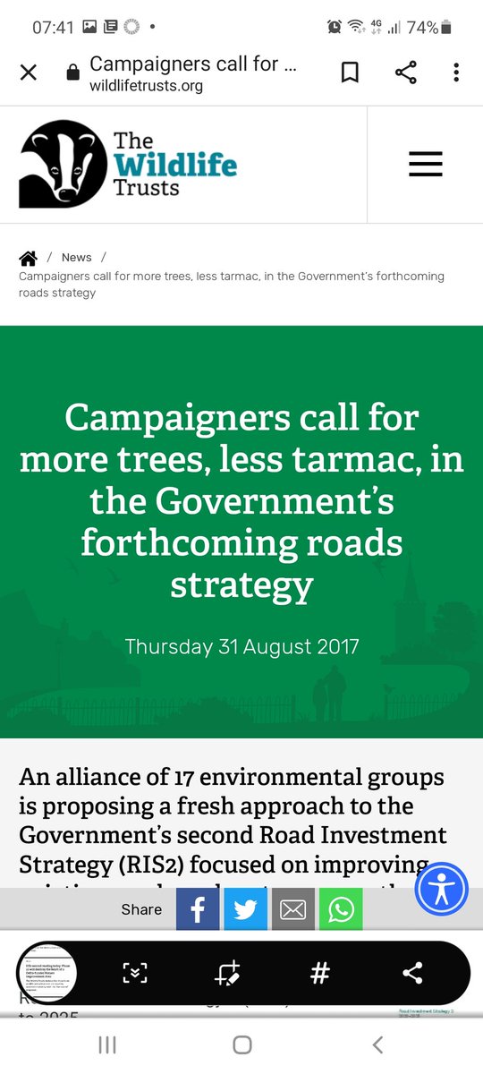 rh52d's tweet photo. There seems to be a striking imbalance between the @WildlifeTrusts approach to #RIS2 and wider #RoadBuilding and their opposition to #HS2. This is from their page:  https://t.co/8C0QMd7smx while it is good that the Wildlife Trusts hold both to account, the rhetoric is imbalanced. https://t.co/IE93QPBrL7