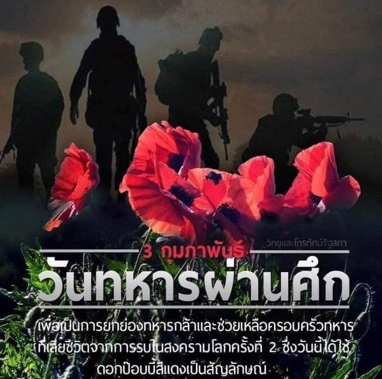 Thaipsyop1's tweet photo. 3 กุมภาพันธ์ #วันทหารผ่านศึก

ยกย่องทหารกล้าและเพื่อให้ความช่วยเหลือครอบครัวทหารที่เสียชีวิตในสงครามโลกครั้งที่ 2 โดยใช้ดอกป๊อปปี้สีแดงเป็นสัญลักษณ์ https://t.co/cLZaj0bfDP