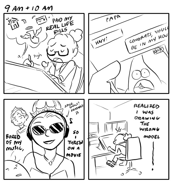 #HourlyComicsDay Year 3 of the Pandemic, here is my nichijou life and shenanigans 