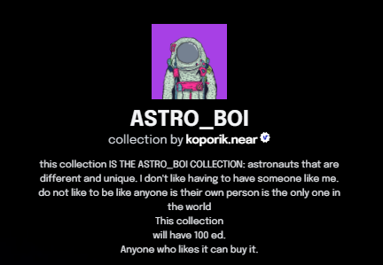 iamllynwxnvv's tweet photo. 🙏🙏New drop in @ParasHQ Collection ASTRO_BOI 
astronauts that are different and unique. is the only one in the world
roadmap 100 ed.

https://t.co/khivTyeQkE

#NFTTHAILAND #NFTs #NFTCommmunity  #NFTdrops #NFTartwork  #nearNFTs  #NEARProtocol #NEARnft #NEARUSD #NEARcollector https://t.co/tSqDqE1pV8