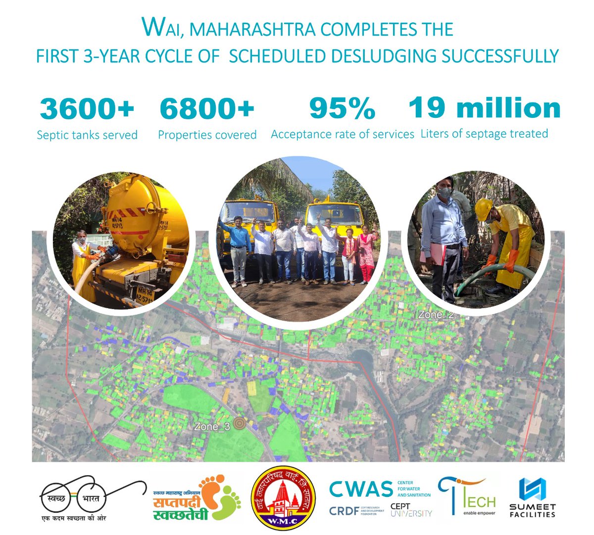 Center for Water and Sanitation (@cept_cwas) on Twitter photo Wai city successfully completes its first 3 year cycle of scheduled desludging <a href="/wai_council/">Wai municipal Council</a> <a href="/sumeet_group/">Sumeet Group</a> <a href="/tidetechnocrats/">Tide Technocrats</a> <a href="/BMGFIndia/">Gates Foundation India</a> <a href="/NFSSMalliance/">National Faecal Sludge and Septage Alliance</a> <a href="/SwachhMaha/">Swachh Maharashtra</a> <a href="/mehta_pani/">Meera Mehta</a> <a href="/DineshMehta100/">Dinesh Mehta</a> <a href="/AasimMansuri/">Aasim Mansuri</a> <a href="/plannerdhruv/">Dhruv Bhavsar</a> <a href="/ArwaBharmal/">Arwa</a> <a href="/yadav_upasana29/">upasana yadav</a> <a href="/aditi10990/">Aditi Dwivedi</a> Wai city successfully completes its first 3 year cycle of scheduled desludging <a href="/wai_council/">Wai municipal Council</a> <a href="/sumeet_group/">Sumeet Group</a> <a href="/tidetechnocrats/">Tide Technocrats</a> <a href="/BMGFIndia/">Gates Foundation India</a> <a href="/NFSSMalliance/">National Faecal Sludge and Septage Alliance</a> <a href="/SwachhMaha/">Swachh Maharashtra</a> <a href="/mehta_pani/">Meera Mehta</a> <a href="/DineshMehta100/">Dinesh Mehta</a> <a href="/AasimMansuri/">Aasim Mansuri</a> <a href="/plannerdhruv/">Dhruv Bhavsar</a> <a href="/ArwaBharmal/">Arwa</a> <a href="/yadav_upasana29/">upasana yadav</a> <a href="/aditi10990/">Aditi Dwivedi</a>