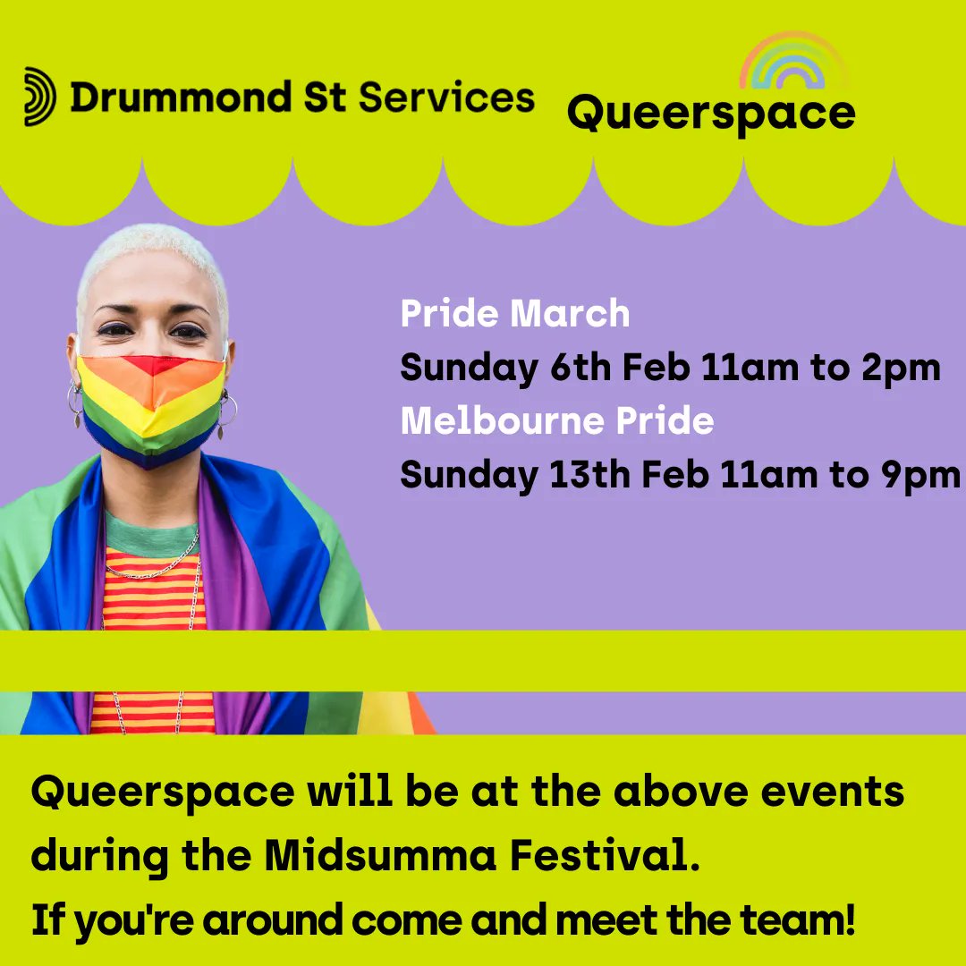 queerspace_ds's tweet photo. Missed us at Carnival?  Look out for us at Pride March this Sunday and Melbourne Pride the following Sunday! <3 #pride #LGBTIQA #pridemarch #Queer #midsumma https://t.co/8epHLmnC5V