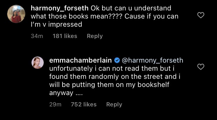 no context emma chamberlain (@oocchamberlain) on Twitter photo 