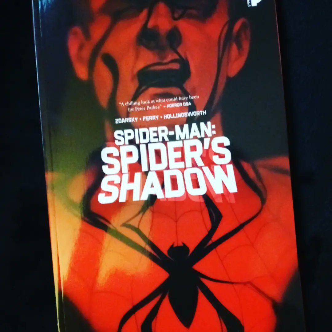 devastation79's tweet photo. @ProfessorFrenzy 

grabbed a bunch of new soft cover tpbs/graphics today..still need stop at comic shop for the week after I tattoo tomorrow n make a few bucks..check em out..if you haven't read #NuclearFamily I highly recommend it! Have a great night man!(#spidersshadow as well) https://t.co/SP7ACJEQXl