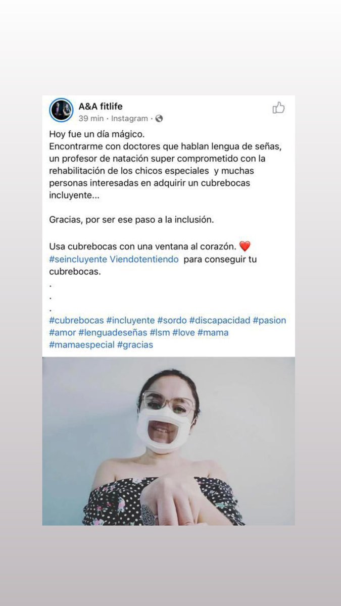 Muchas gracias por marcar la diferencia y hacer visible lo invisible y así juntos romper barreras.

#viendotentiendo #cubrebocas #cubrebocasincluyente #lsm #lenguaseseñas #sordos #discapacidadauditiva #deaf #love #grateful #thankful #thankyou #hipoacusia #incluyente