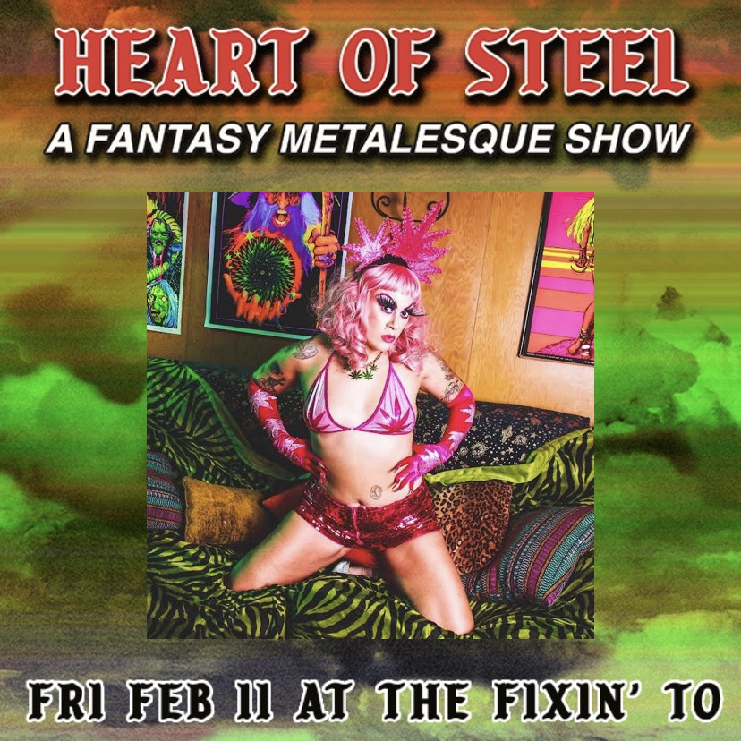 <a href="/BabyLeStrange/">Baby Le'Strange</a>  is bringing the power of the UNICORN to Heart of steel: fantasy metalesque at The Fixin' To  on February 11! Grab your tickets!
hellbentforglitter.bigcartel.com/product/heart-…
