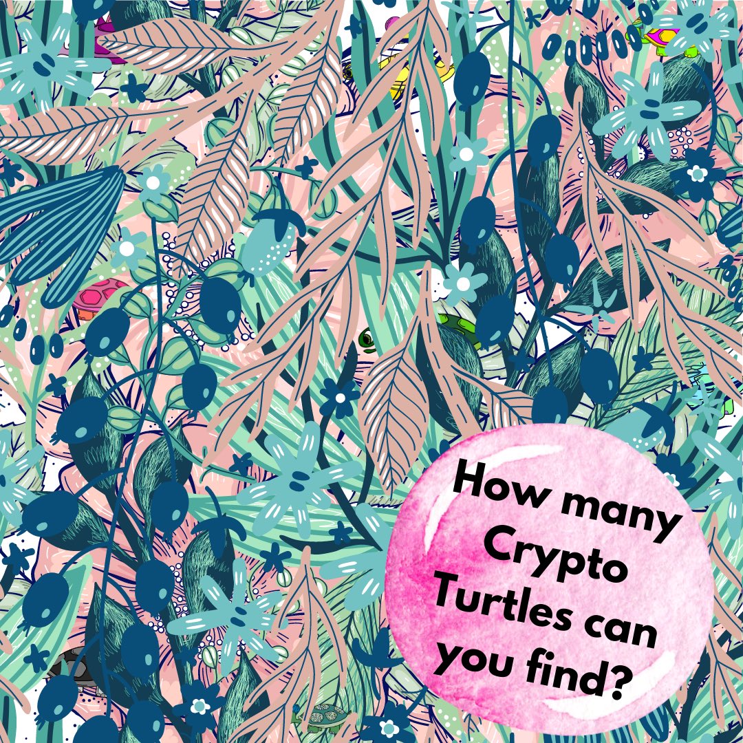Y_NFT_Designer's tweet photo. How many turtles can you find have a chance to win a prize #cryptoturtle #nft #designer #artist #crypto https://t.co/e9m8f9EUGp
