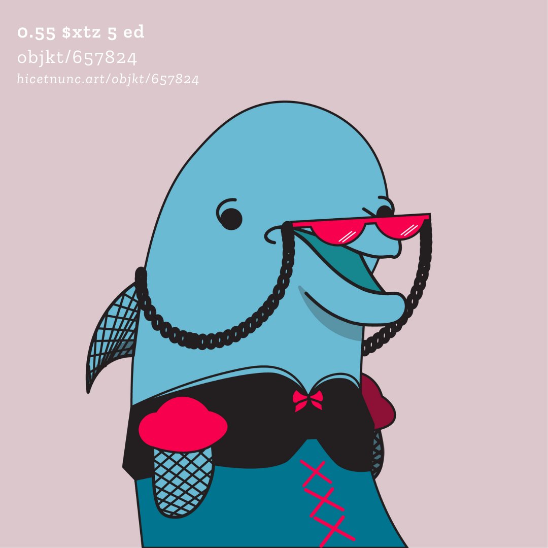 chic_dolphin's tweet photo. 🐬New Drop🐬
Chic Dolphin 2

0.55 $xtz 5 eds
HEN -> https://t.co/xBitq1XruK
OBJKT -> https://t.co/z22FFd5d4P

#NFT #CleanNFT #dolphin #illustration #animal #hicetnunc #hicetnunc2000 #collector #NFTs #ocean #tezos https://t.co/m2vCCXlSzf
