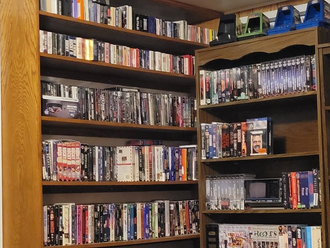 The video collection,  over 300 VHS horror movies....and more to come. https://t.co/KCQx2BDf9a<a href="/tag/fridaythe13th"class="tags"><span>#fridaythe13th</span></a><a href="/tag/jasonvoorhees"class="tags"><span>#jasonvoorhees</span></a><a href="/tag/slashers"class="tags"><span>#slashers</span></a>