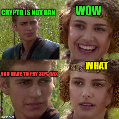 BrealDeepanshu's tweet photo. #reducecryptotax #Bitcoin #Budget2022

We will not give you jobs and opportunities 
But if you make any profit from your own you have to pay tax.
Let's see if government take any step to reduce it or not. https://t.co/la7Rtw7Tqc