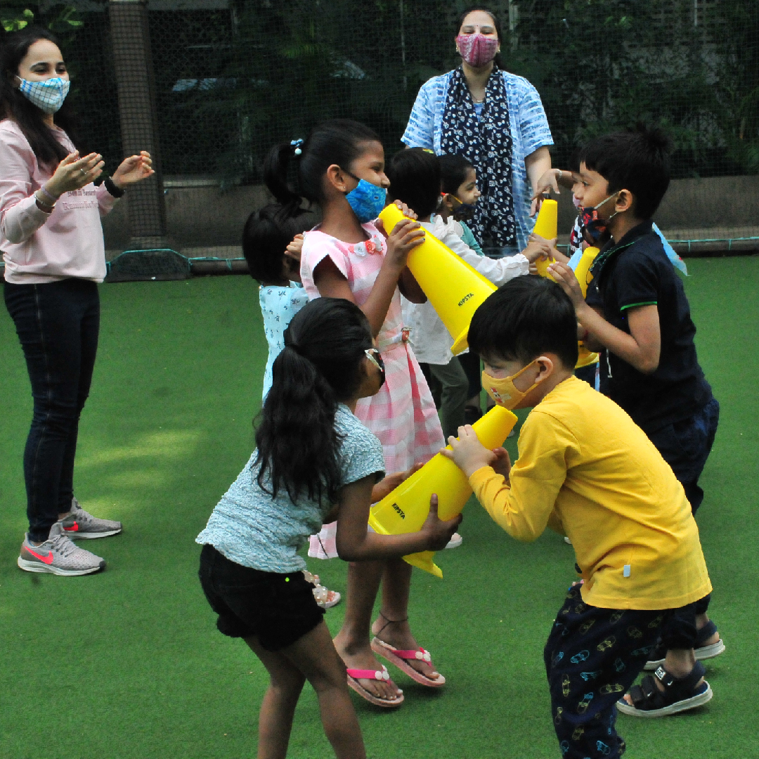 #Children of I H Bhatia Pre-primary school were very happy to come #backtoschool. Children were engaged in Physical #exercises and #skillbasedactivities on School Turf. Activities involved #eyehandcoordination, Larger #muscledevelopment, #concentration, and fine #motorskills.