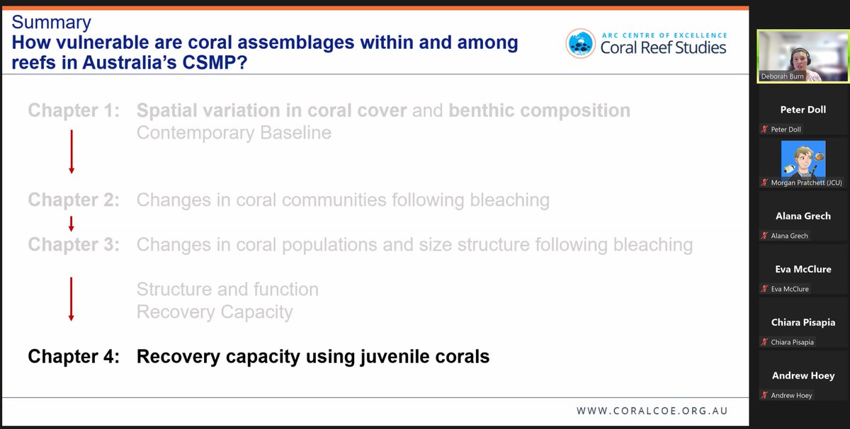 Coral Reef Ecology Lab (@coralreefecolab) on Twitter photo Lab PhD candidate <a href="/burn_deborah/">Deborah Burn</a> just gave a fantastic Confirmation Seminar, outlining her ongoing research on coral assemblages in the Coral Sea (& GBR), including the effects of acute disturbances (i.e. coral bleaching) on these assemblages. Excited to see the results! @CoralCoE Lab PhD candidate <a href="/burn_deborah/">Deborah Burn</a> just gave a fantastic Confirmation Seminar, outlining her ongoing research on coral assemblages in the Coral Sea (& GBR), including the effects of acute disturbances (i.e. coral bleaching) on these assemblages. Excited to see the results! @CoralCoE