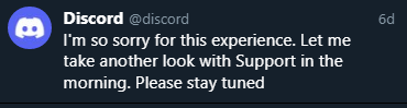 Vexxtraordinary's tweet photo. Discord support be like... https://t.co/iHpEiWWB5h