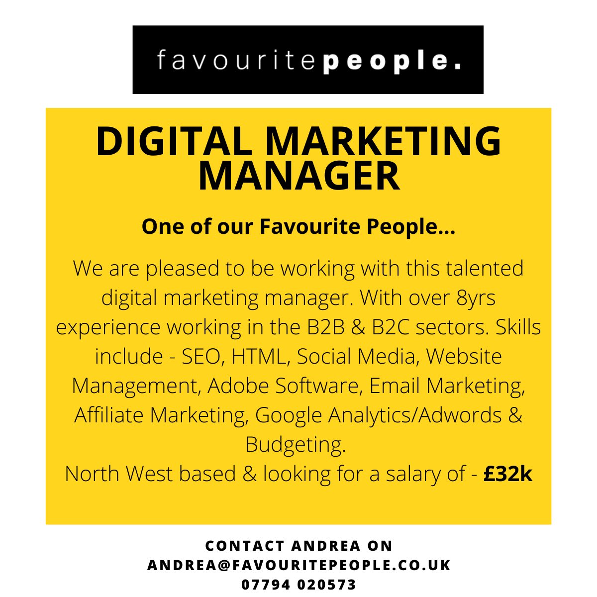 🌟Are you looking for a Digital Marketing Manager to complete your team? Get in touch🌟