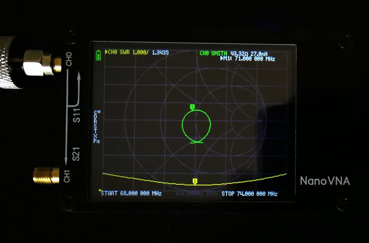 Testing mi new dual band 50/70mhz dipole. 
Real SWR with swr meter 1:1.25 at 50,300 Mhz  and 100w // 1:1.3 at 70.150Mhz and 50w
#dipole #VHF #6mband #4mband #hamradio #radioaficion #opensleeve #dualband