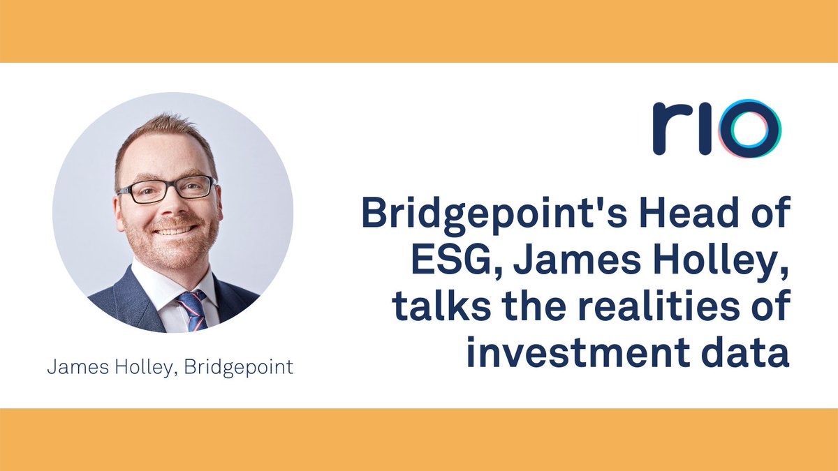 Rio ESG (@rioesg) on Twitter photo The climate is changing. Hear Bridgepoint's Head of ESG, James Holley, on realities and approaches for collecting ESG investment data and engaging with businesses on ESG performance. In discussion with our Chief Executive, <a href="/DanielBotterill/">Dan Botterill</a>.
hubs.ly/Q013rmfq0 #ESGInvesting The climate is changing. Hear Bridgepoint's Head of ESG, James Holley, on realities and approaches for collecting ESG investment data and engaging with businesses on ESG performance. In discussion with our Chief Executive, <a href="/DanielBotterill/">Dan Botterill</a>.
hubs.ly/Q013rmfq0 #ESGInvesting