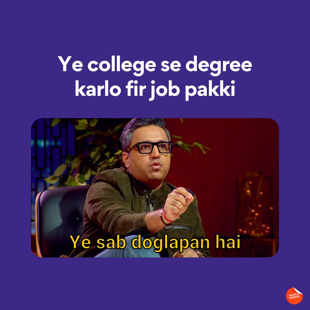 beyondgradesapp's tweet photo. #sharks knew it well before! Your degree won't help you get your dream job, as much as your skills!

.
.
.
.
#sharktankindia #sharktankindiamemes  #sharktankindiaclips #entrepreneur #entrepreneurship #meme #memes #momentmarketing https://t.co/mddAN4dPCM