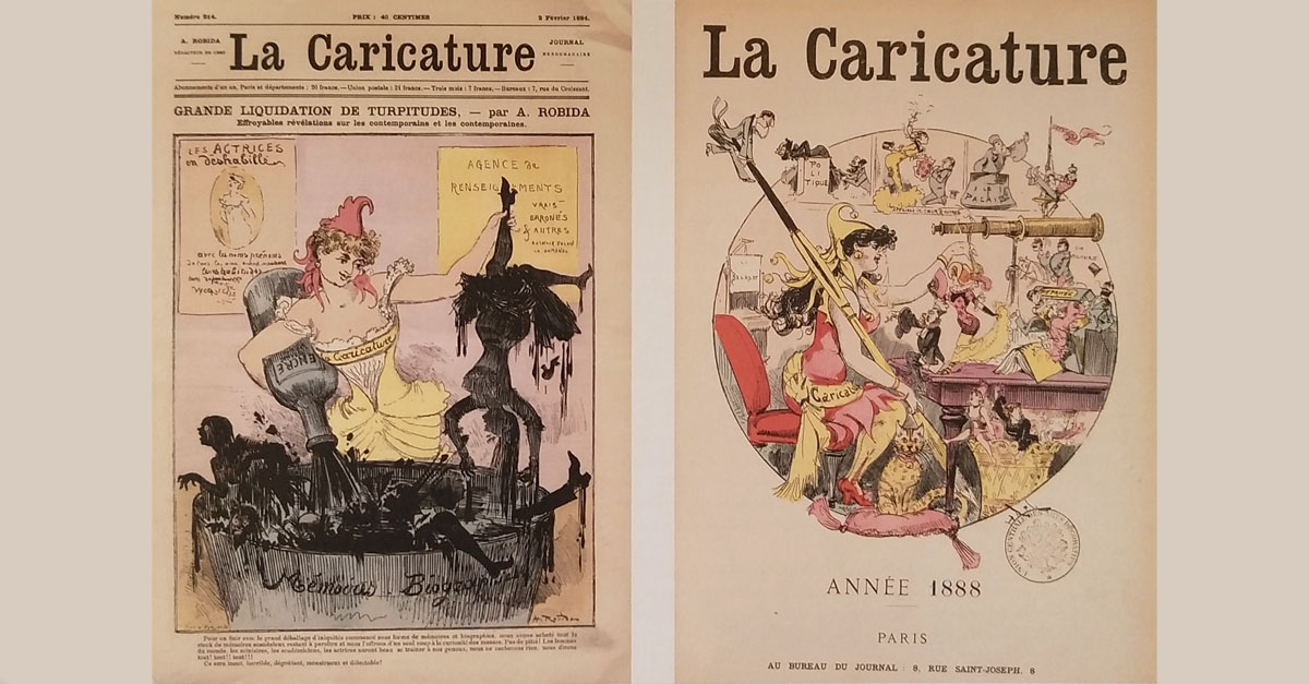 Dos ejemplares de"La Caricature" de los años 1884 y 1888.