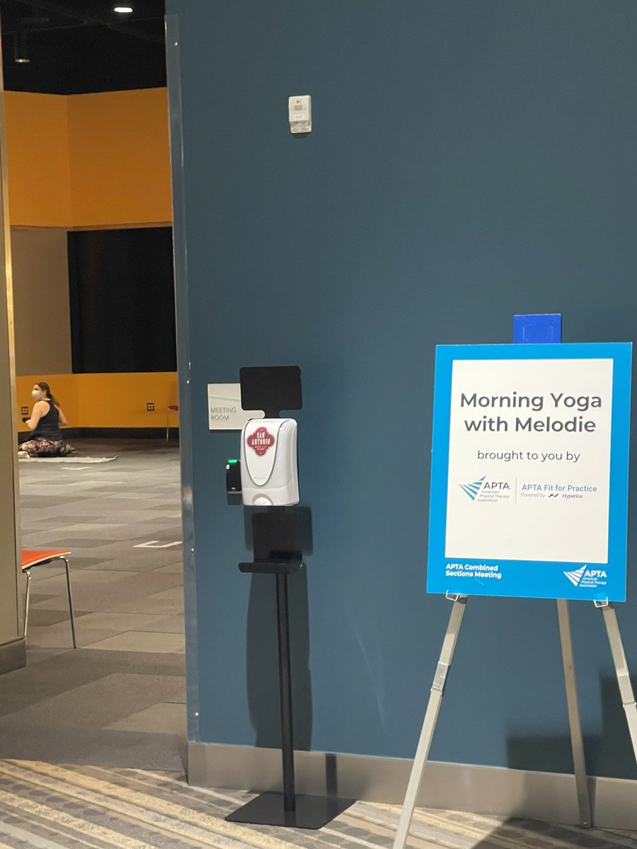 pt_dc's tweet photo. Itโs on this morning! @APTAcsm morning yoga https://t.co/pDoy4pPPkS