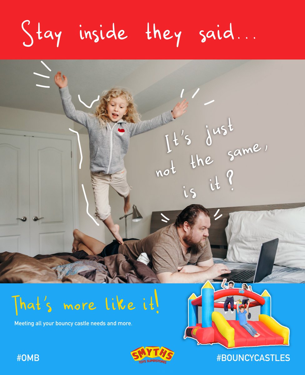 Ryan_WFT's tweet photo. Advertise #BOUNCYCASTLES 

@OneMinuteBriefs

A lot of fun to be had again. Bouncing back @SmythsToysUK
 fun for all. #OneMinuteBriefs https://t.co/ETlfUYFBHy