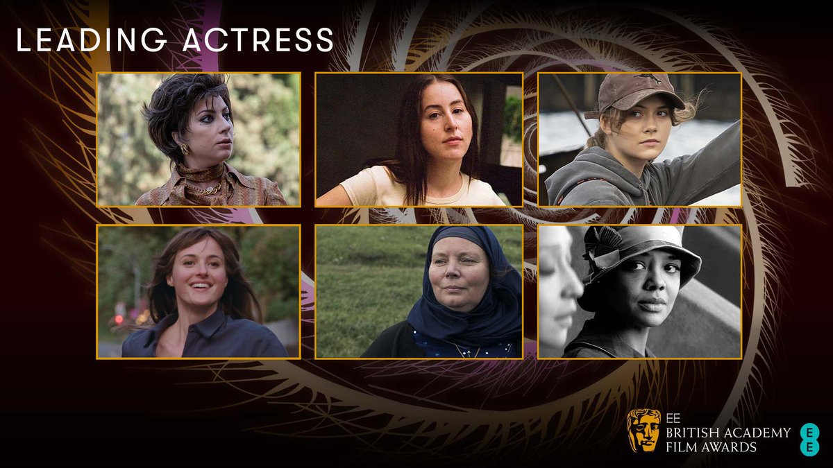 BAFTA's tweet image. Nominated in the Leading Actress category 🤩

🎞️ LADY GAGA 
🎞️ ALANA HAIM 
🎞️ EMILIA JONES 
🎞️ RENATE REINSVE 
🎞️ JOANNA SCANLAN 
🎞️ TESSA THOMPSON

#EEBAFTAs