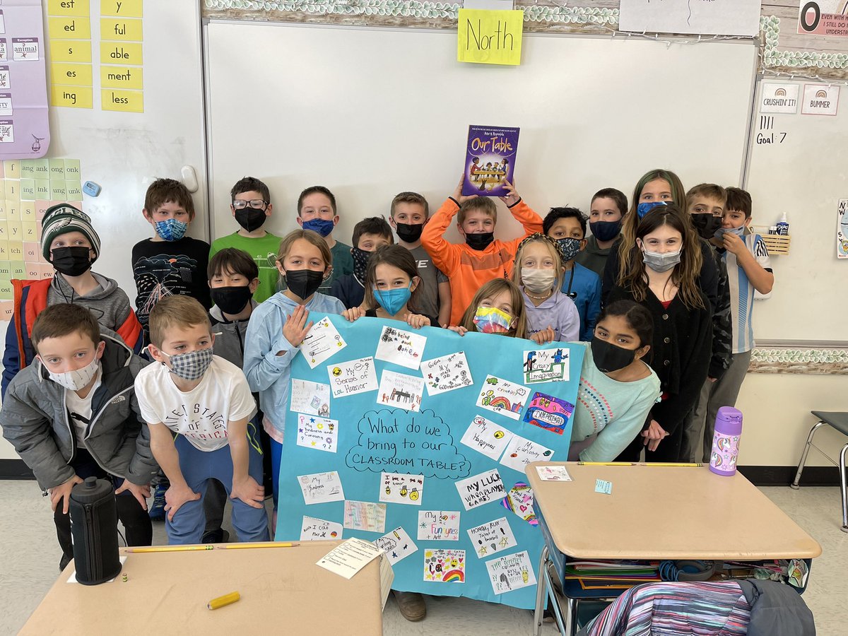 MsSesherWTE's tweet photo. We love a great read aloud in this class, so we were thrilled to celebrate #worldreadaloudday2022 with @peterhreynolds “Our Table”! We celebrated all of the unique things we each bring to our classroom family’s “table” 💙 Thank you @WTEPTO for the wonderful book! https://t.co/XLlNdn7POA