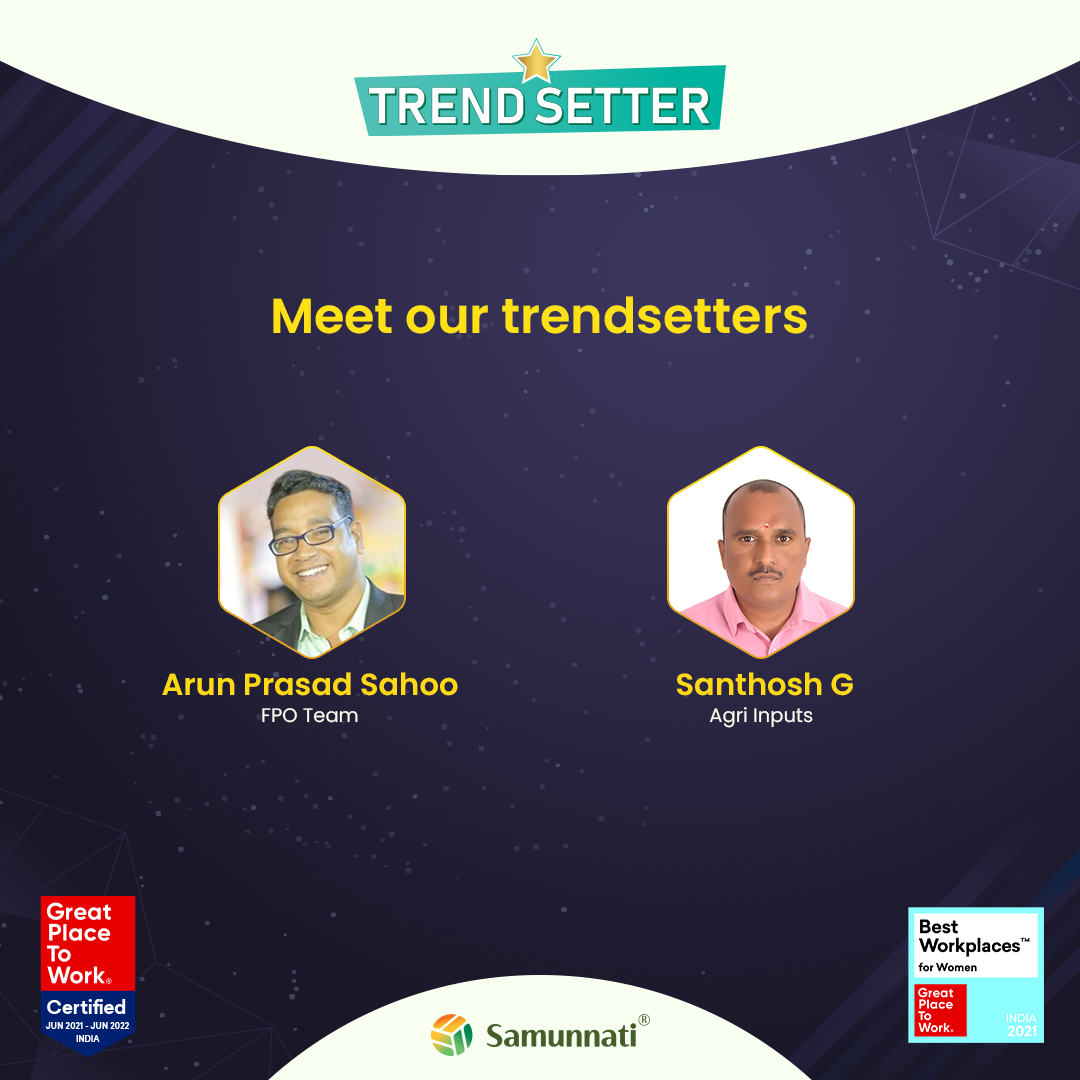 samunnati's tweet photo. Meet our Trendsetters for the month of November!!
You inspire all of us constantly to deliver the best by setting newer trends on systems and processes. Wishing you all the best. 

#lifeatsamunnati #employeerecognition #shrishti2021 #gptwIndia #GreatPlacetoWork https://t.co/QReYfL2oBj