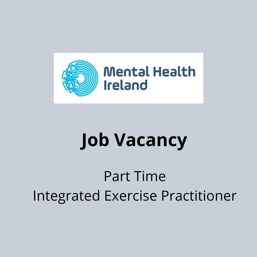SportActiveWex's tweet photo. Job vacancy with Mental Health Ireland 📢

Part time IEP vacancy for "The Exercise Effect" programme led by Sports Active Wexford in collaboration with Mental Health Ire, HSE Wexford Mental Health and WIT.  Closing date 7th Feb
For more info and to apply: https://t.co/SnHHLbe8hl https://t.co/wzVfQSUW5s