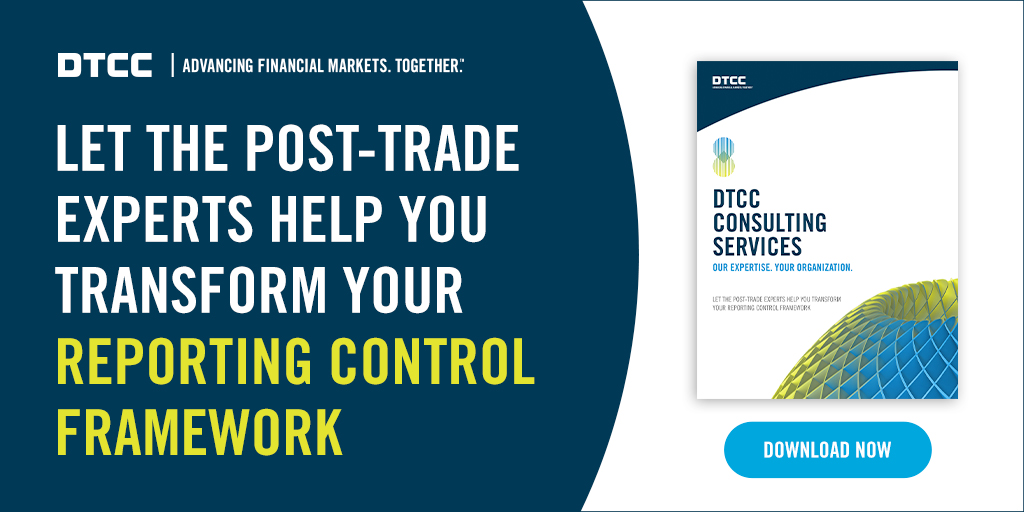 The_DTCC's tweet photo. Ready to take your #tradereporting infrastructure to the next level?
Our #postrade experts can help enhance your reporting controls and processes to equip your firm for the incoming wave of #finreg change. Here’s how: https://t.co/9laV3fhYZ0 https://t.co/Avu8s4hcBB