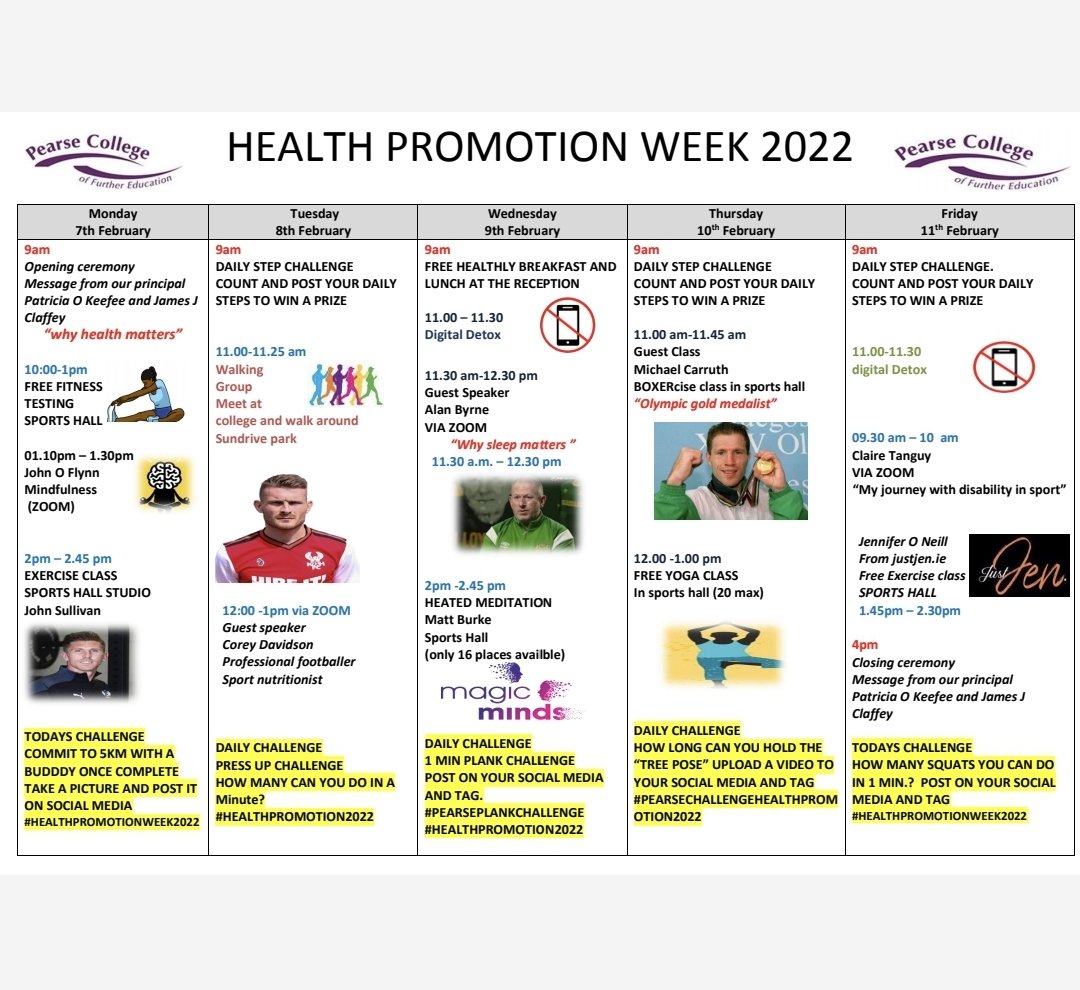 🏃‍♀️🏃‍♂️🤸‍♂️🤸‍♀️🤸‍♂️🚴‍♂️🚴‍♀️🏃‍♂️🚴‍♂️🏃‍♀️🤸‍♀️ AND IT'S LIVE OUR HEALTH PROMOTION TIMETABLE 2022 🧠🧠🧠💜💜💜💜💜💜 TALKS AND CLASSES ALL FOR FREE WE WELCOME @zedbandit @Correy_10 @ancoraemparo @sullo11 Olympic gold medalist @michaelcarruth2 #healthpromotion2022