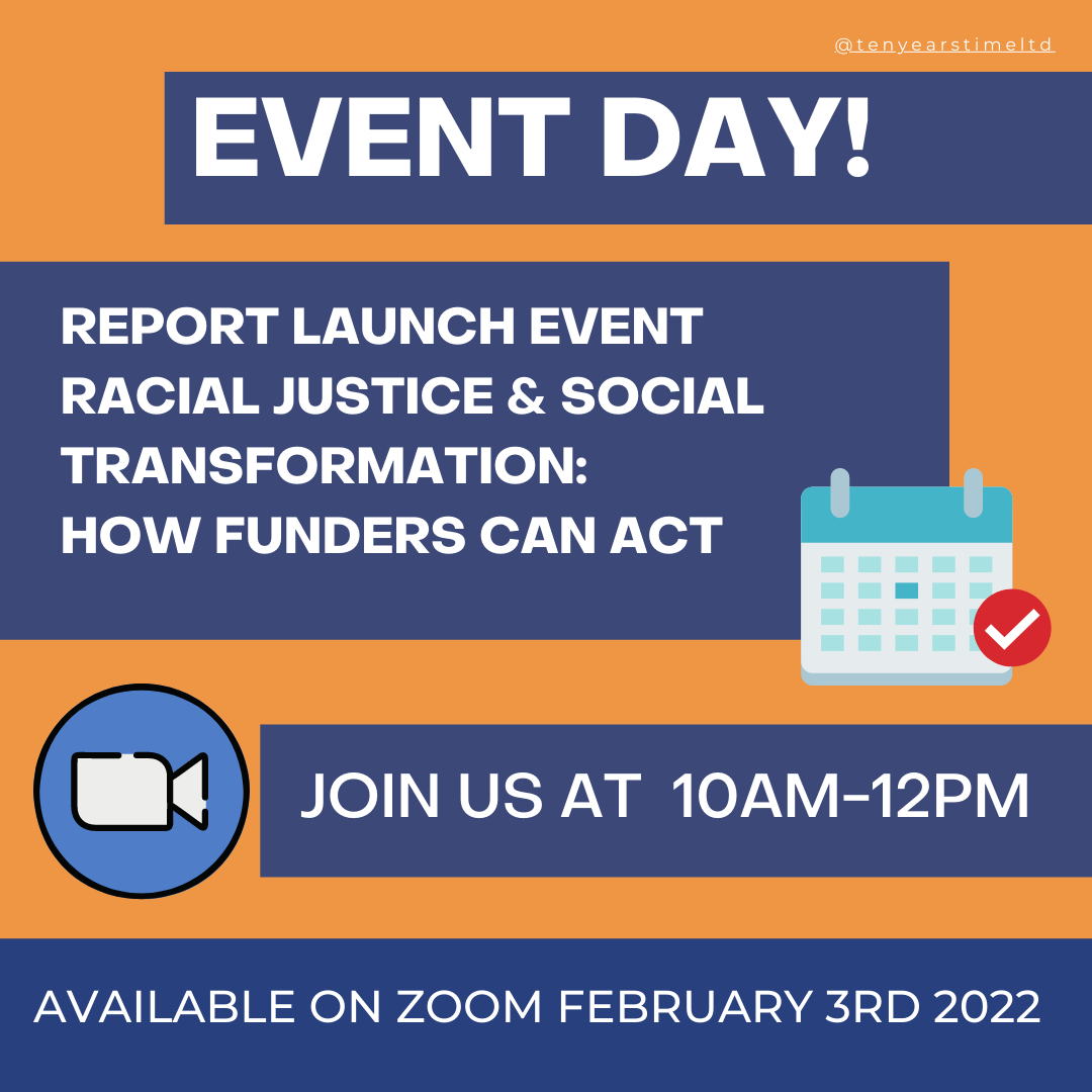 tenyearstimeltd's tweet photo. ✨ Event Day is today!
✨ We will see you at 10am today for the 'Racial Justice & Social Transformation: How funders can act' report launch event👋🏿👋🏾👋🏽
Join us on zoom in 2 hours! https://t.co/lCb5GcRTNN