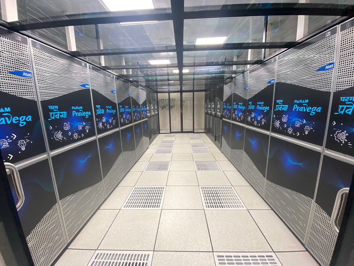 iiscbangalore's tweet photo. Param Pravega, among the most powerful supercomputers in India (3.3 petaflops), has been installed at IISc under National Supercomputing Mission. Many components manufactured &amp; assembled in India, including indigenous software stack developed by @cdacindia
https://t.co/BIyOPSgwkw https://t.co/WDifsRnx1r