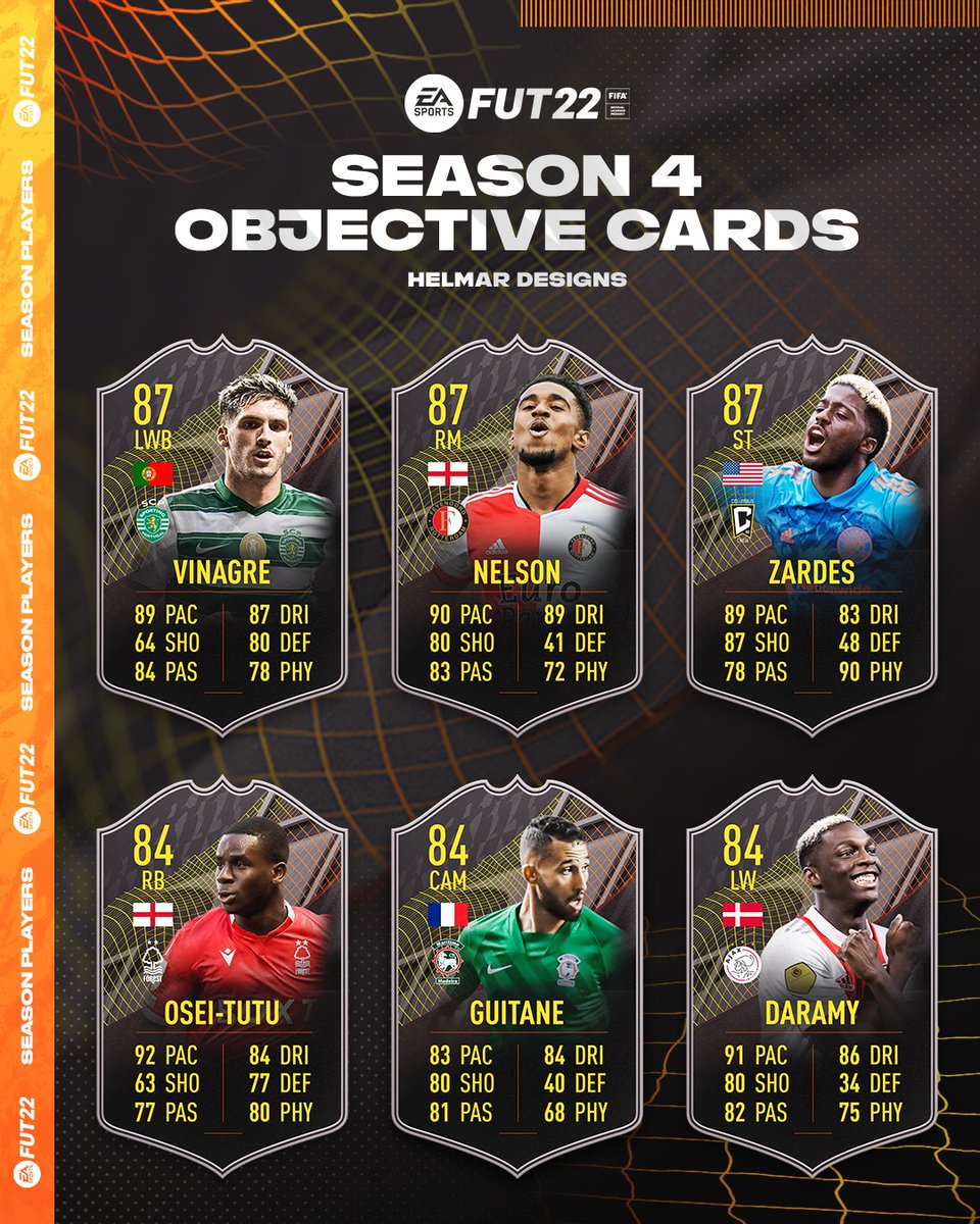 HelmarDesigns's tweet photo. 🆕 The Season 4 Objective Players have been revealed! Which ones will you be picking? 🎯

#FIFA22 https://t.co/B5HWxI6I2P