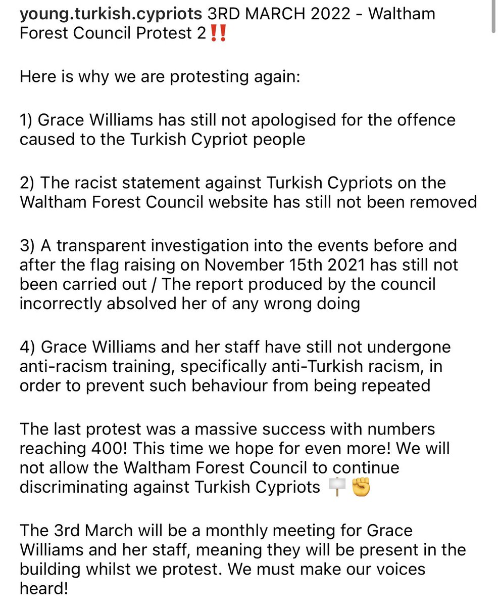 WALTHAM FOREST COUNCIL PROTEST 2 ANNOUNCED‼️ Details below: #HandsOffOurFlag #TurkishCypriotsExist