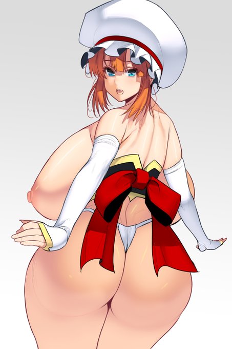 背中から見た超乳とデカ尻 