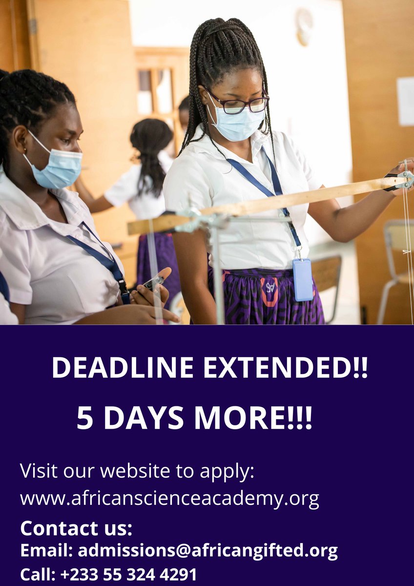 AfricanGifted's tweet photo. Admission for the next cohort of gifted young girls in Science Technology Engineering and Math is ongoing!

Apply now!!!

Check eligibility and apply here:
https://t.co/HW7mbHhvae https://t.co/Q1KNOcXSBw